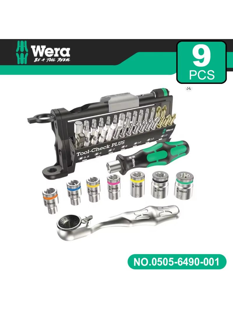 WERA 05056490001, набор из 39 бит для отвертки с храповым механизмом, съемный многофункциональный ручной инструмент