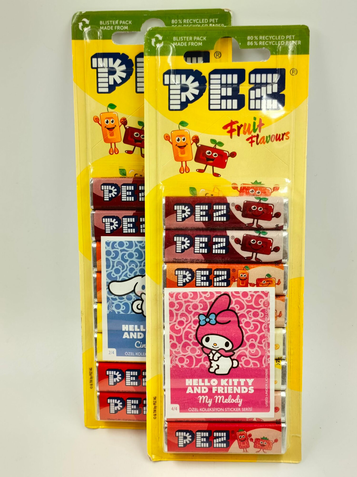 PEZ Сменные блоки конфет с фруктовыми вкусами "Фруктовый микс", 2 уп. по 68 г