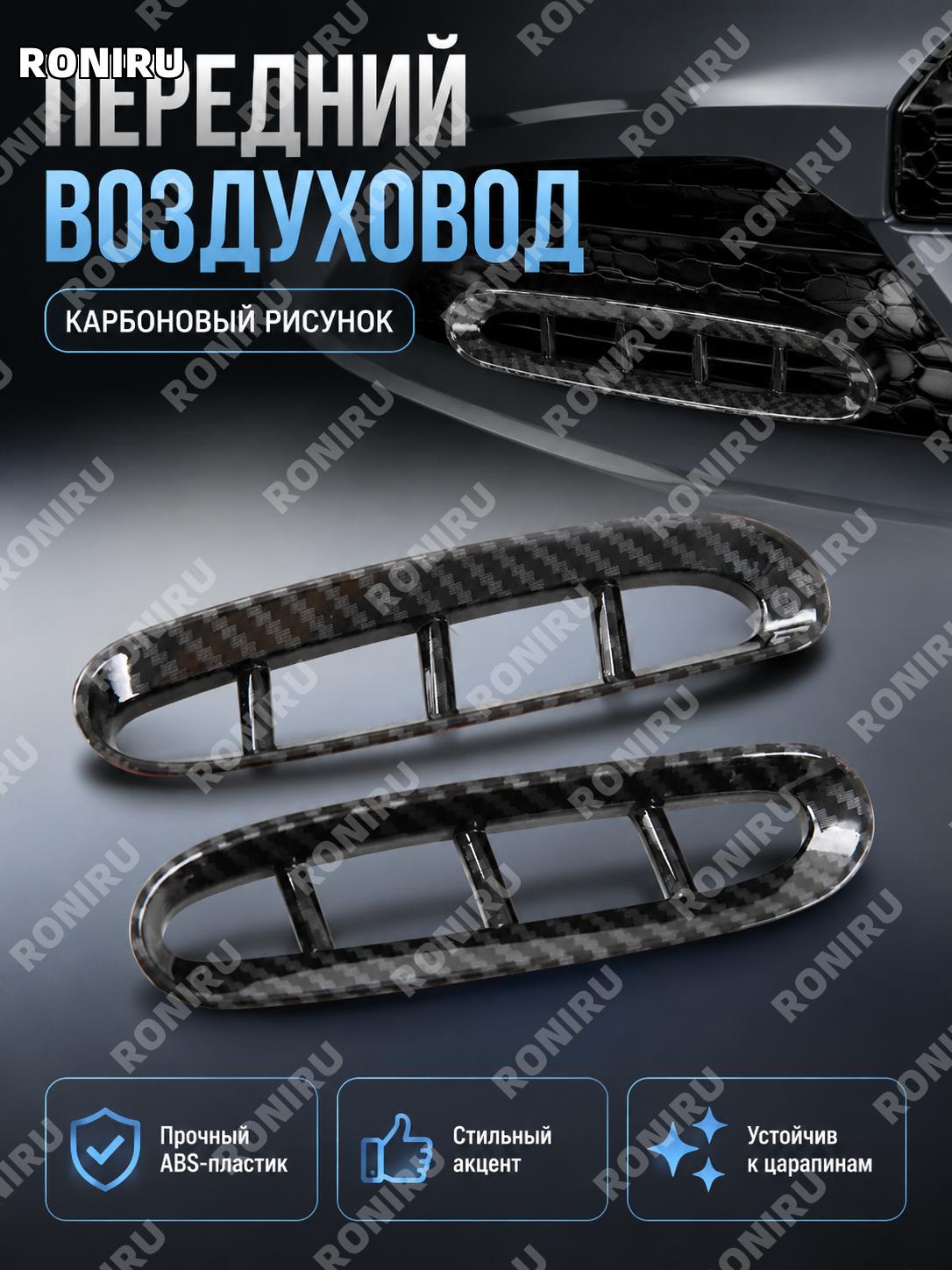 Накладка переднего воздухозаборника ZR-V карбон текстура ABS пластик, декоративная панель Honda ZR-V внешний стиль