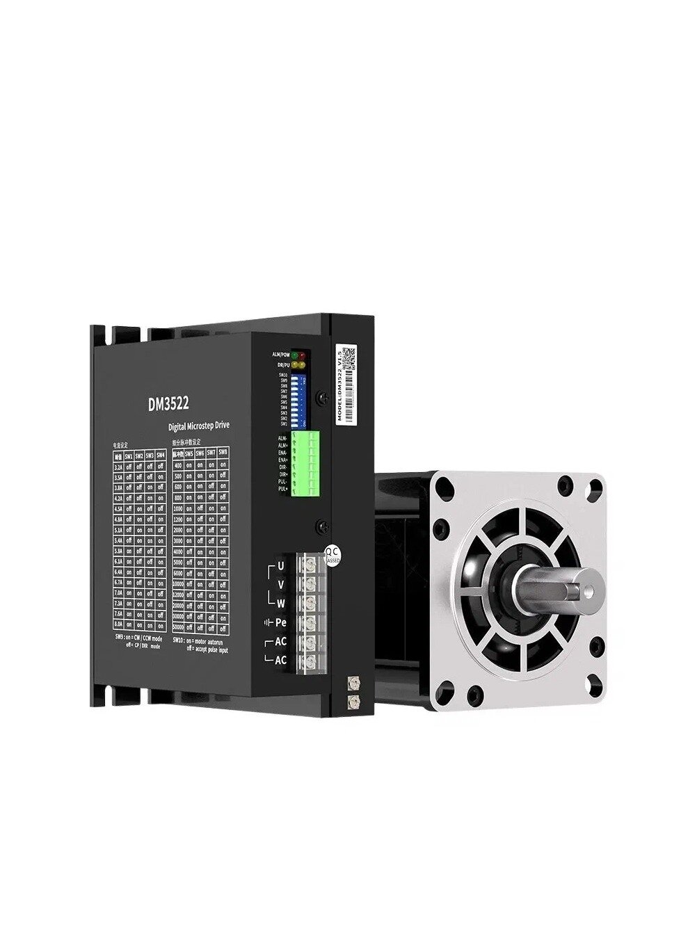 Комплект трехфазного шагового двигателя NEMA42 12NM с драйвером DM3522 110X160MM 6A