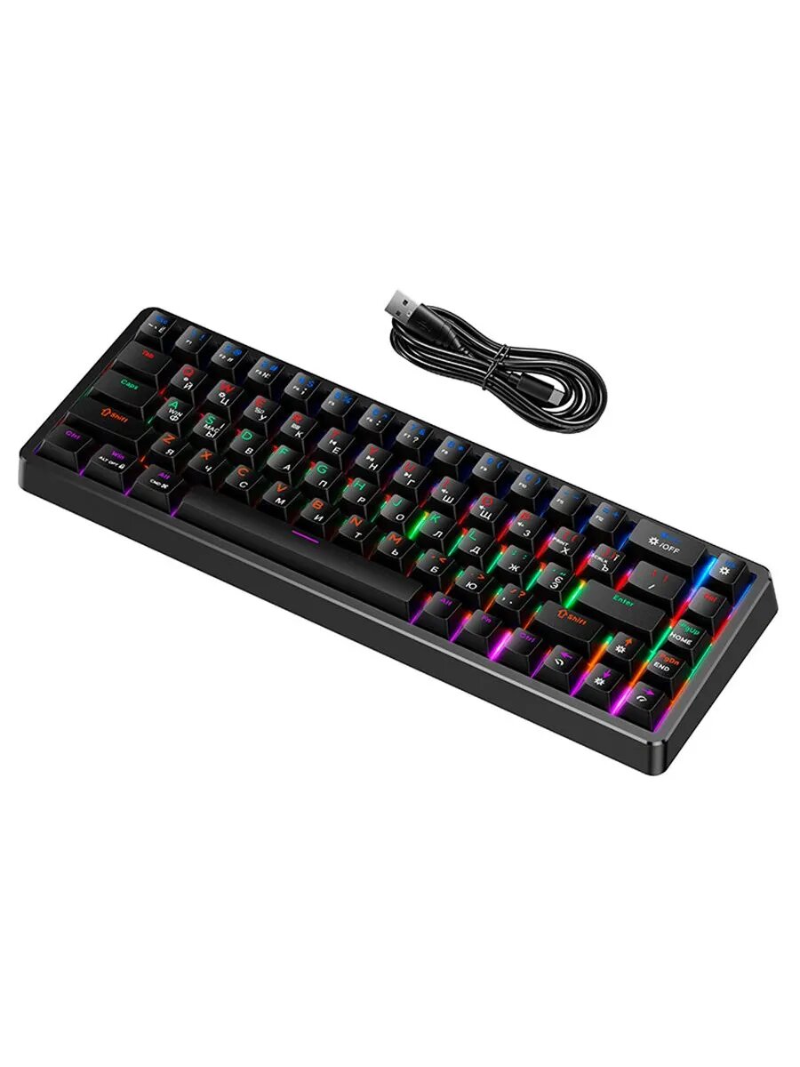Игровая клавиатура Hoco GM703, проводная USB-C мембранная, цвет черный
