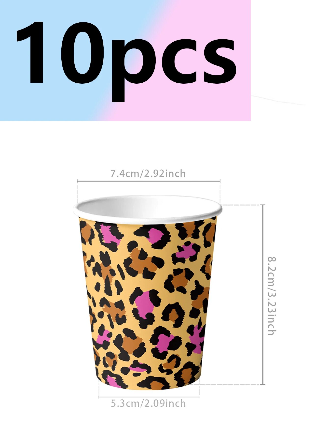 Одноразовые стаканчики с леопардовым принтом 10pcs cup