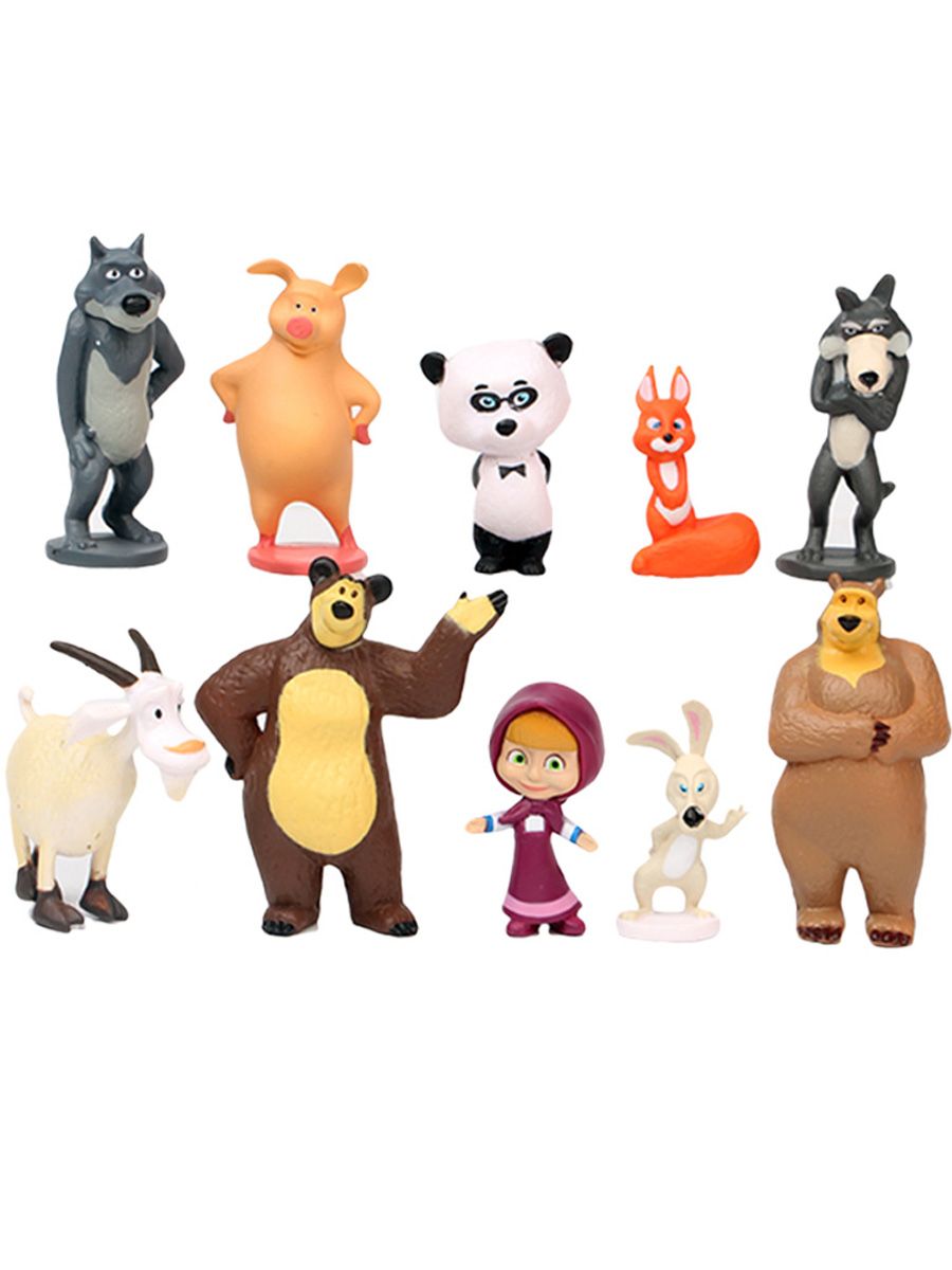Набор фигурок Маша и Медведь аниме фигурки игрушки для детей 10шт
