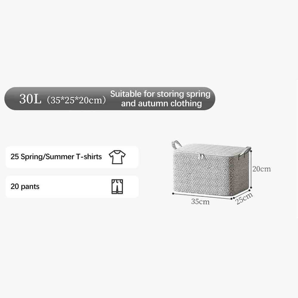 Asdoklhq Коробка для хранения длина 35 см, ширина 25 см, высота 20 см, 1 шт, нетканое волокно, светло-серый