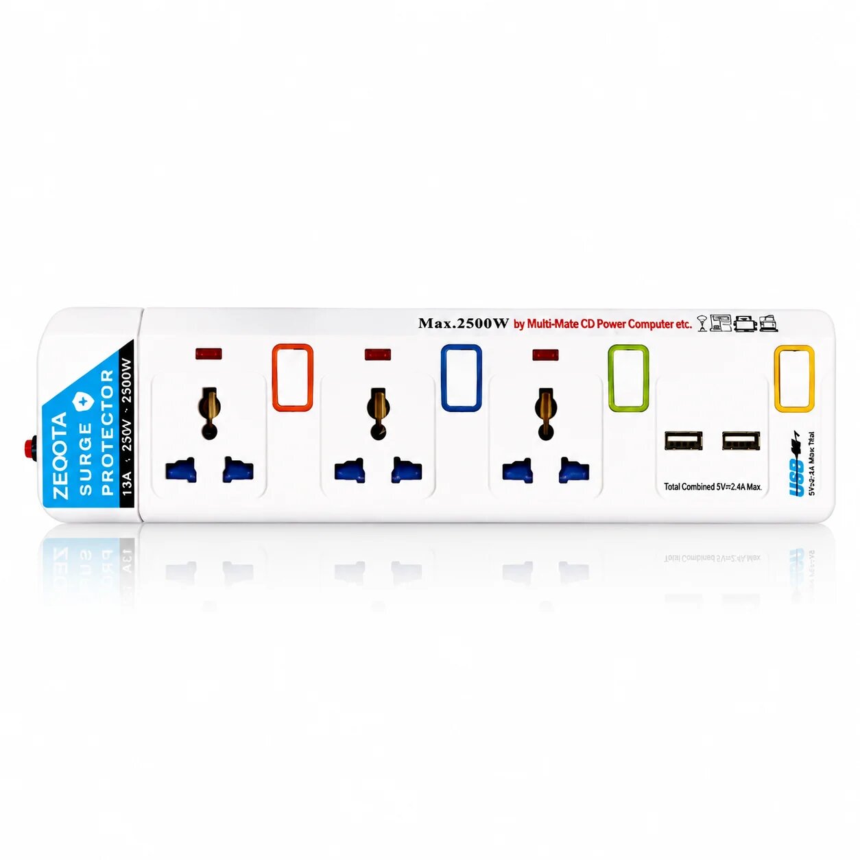 Zeota Surge Protector 5 розеток EU PLUG, Цвет: 3 Outlets USB
