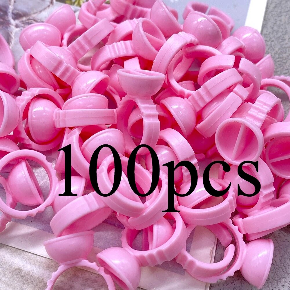 Кольца-держатели для клея Mollie Lipper 100 шт. 100pcs pink S2