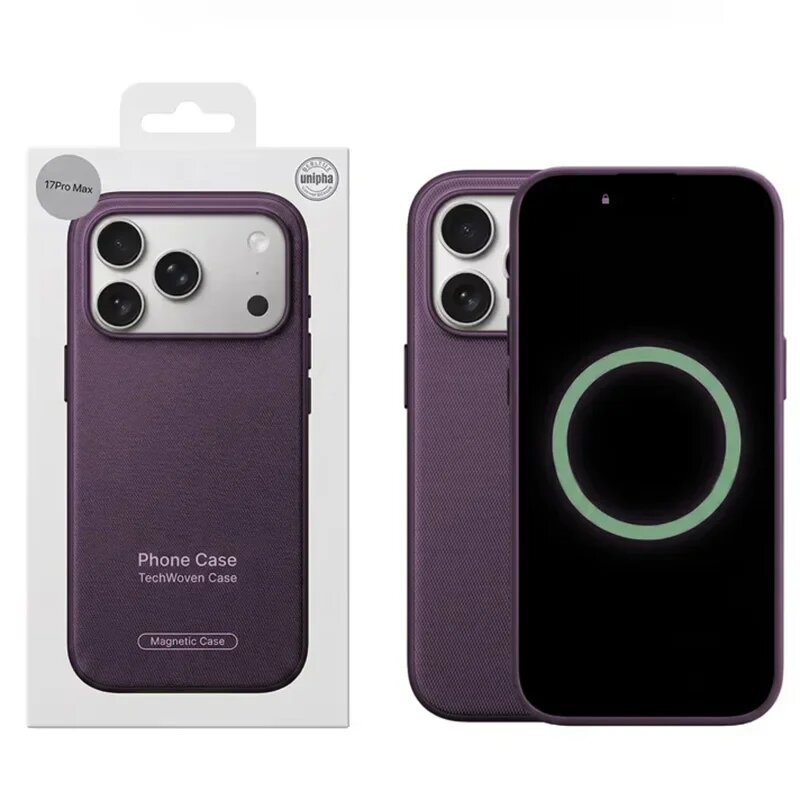 Роскошный Технологичный Чехол Из Тканого Материала iPhone 13 Pro Max, Фиолетовый, Purple With Box