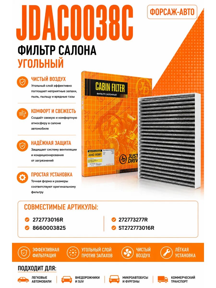 Фильтр салона угольный