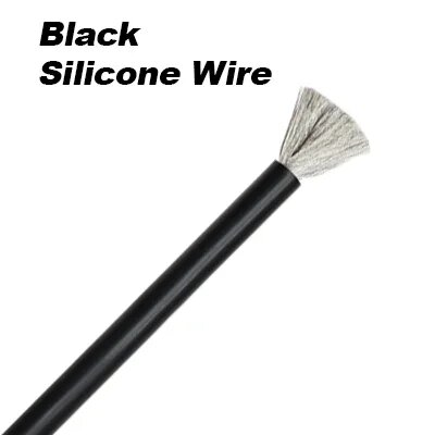 Черный силиконовый провод 14AWG, 1 метр