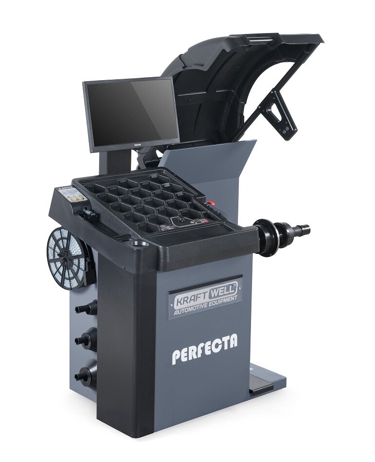 KraftWell PERFECTA KRW245TE Балансировочный станок полуавтомат, лазер, ЖК монитором 21,5"