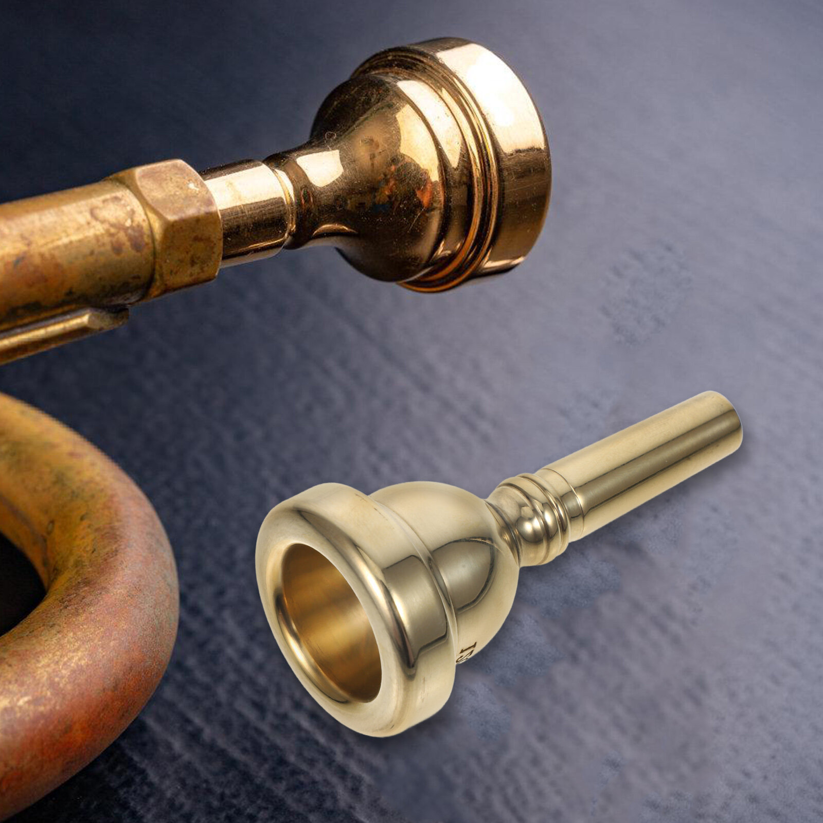 Trombone Mouthpiece Из Золотистого Цинкового Сплава Для Ветровых Инструментов 8.00X3.80X3.80Cm