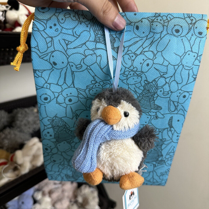 Плюшевый брелок Jellycat Scarf Penguin 9-12 см со всеми бирками и штампом, с мешком