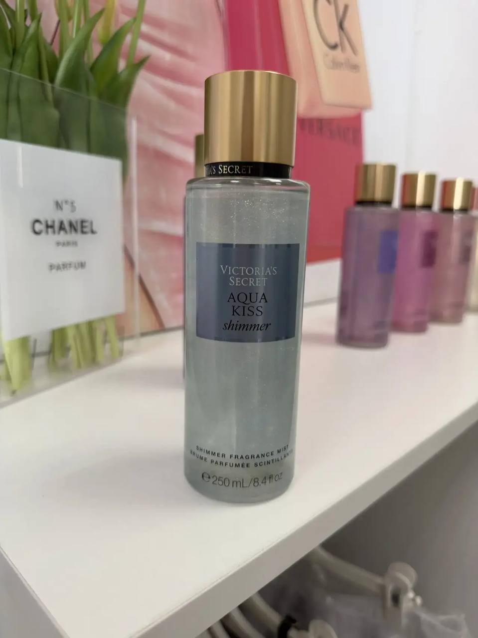 Мист шиммер "Victoria's Secret Aqua Kiss Shimmer Body Mist" свежий аромат, 100 % оригинал