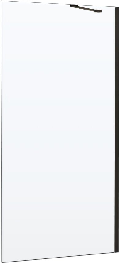 Шторка на ванну RGW Скринс- Шторки на ванну (Screens) SC-150B 60 см, неподвижная, прозрачная, стеклянная, с черным профилем, матовым, душевое ограждение