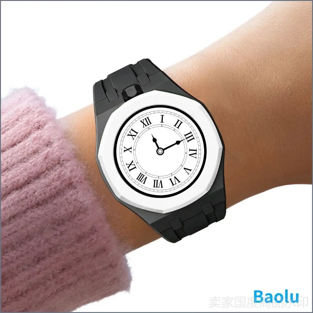 Браслет Swatch x Royal Pop для часов, биокерамика и силикон, чёрный, крепление 12 часов