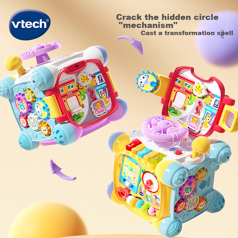 VTech Cube Explorer Детская игрушка-куб с 6 гранями для развития навыков вождения от 9 до 36 месяцев Цвет：(9-36
