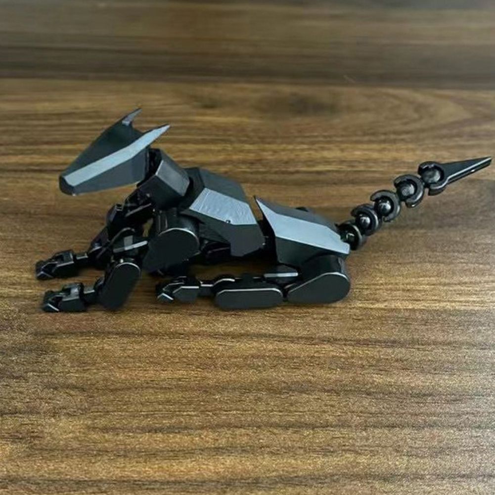 13 3D-печатная фигурка собаки-робота Многосуставная подвижная собака-робот (черная)
