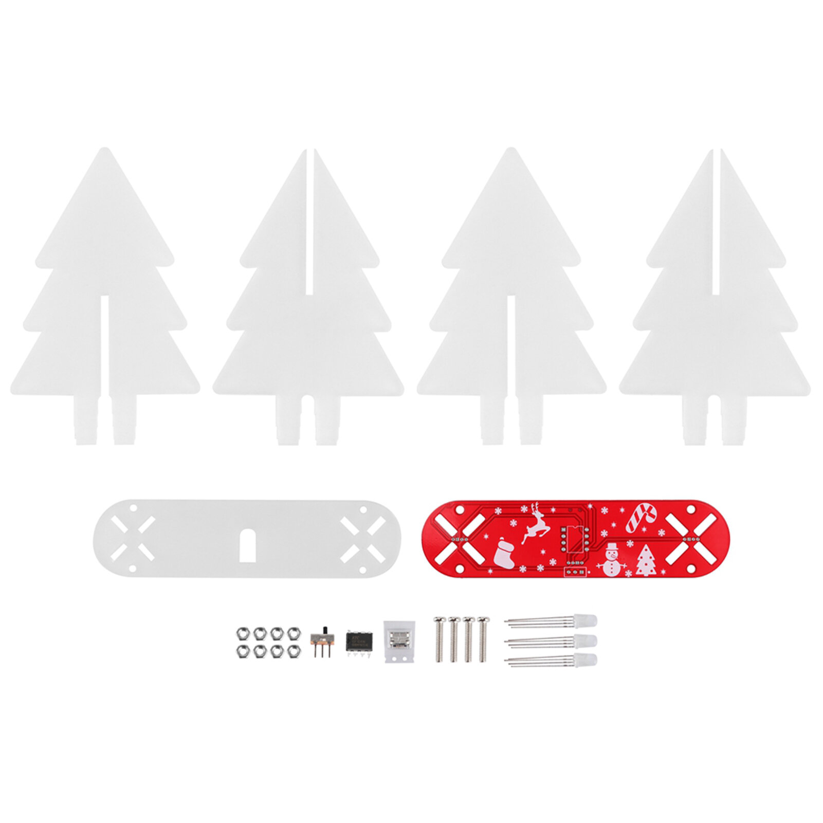 Трехмерная Рождественская елка LED Electronic Circuit Kit DIY для украшения домашнего рабочего стола Проект праздничного освещения