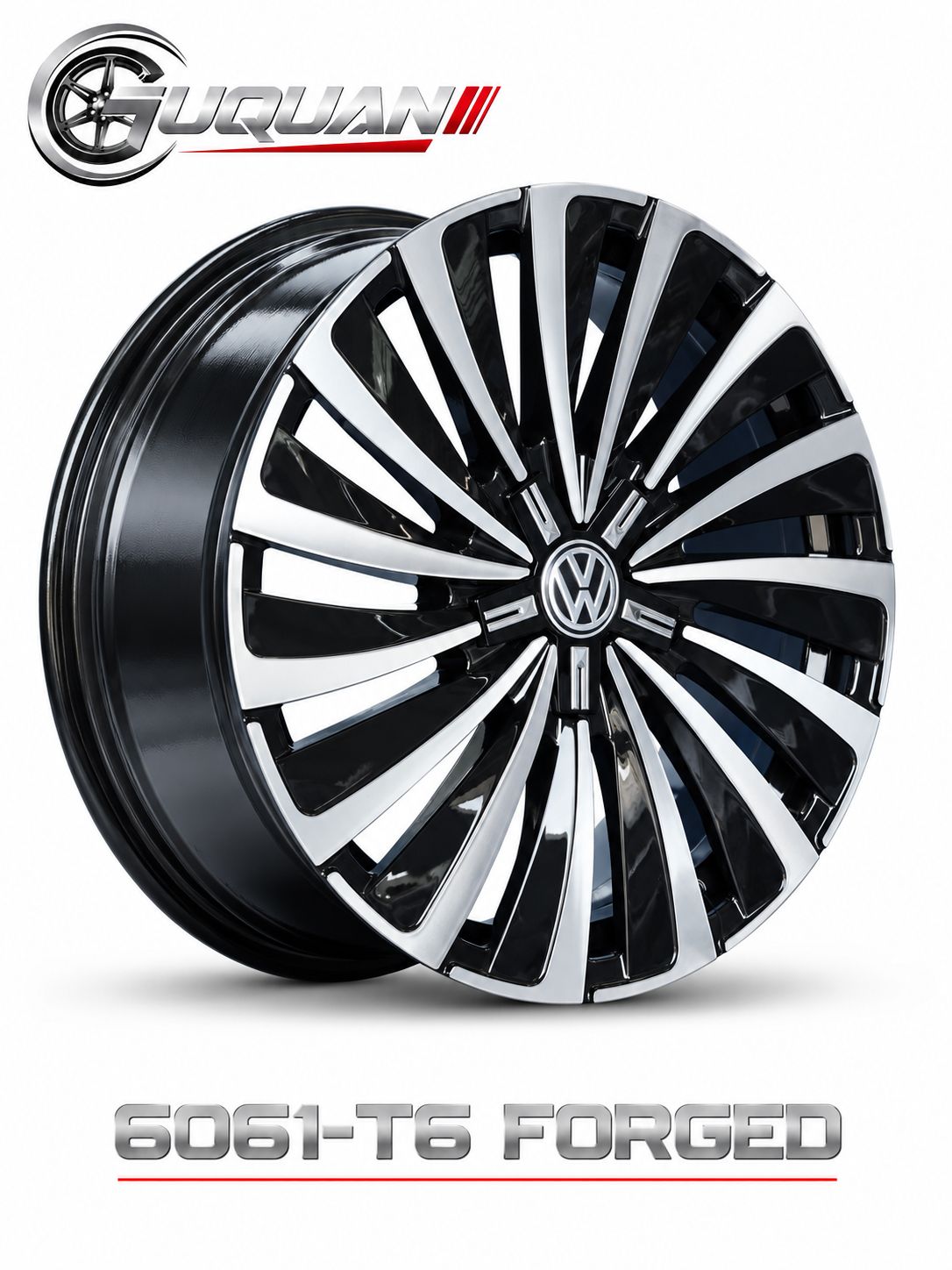 Кованый колесный диск ABW 3228E2085-1 R20 8.5J ET35 5x112, глянцевый черный с проточенной лицевой поверхностью
