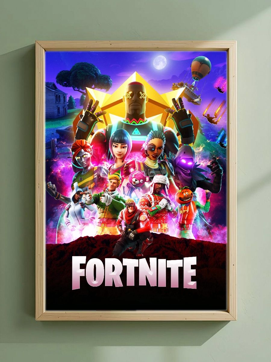 Постер, плакат на стену "Игра Фортнайт / Fortnite" 42 см х 29,7 см (А3), Без Рамы