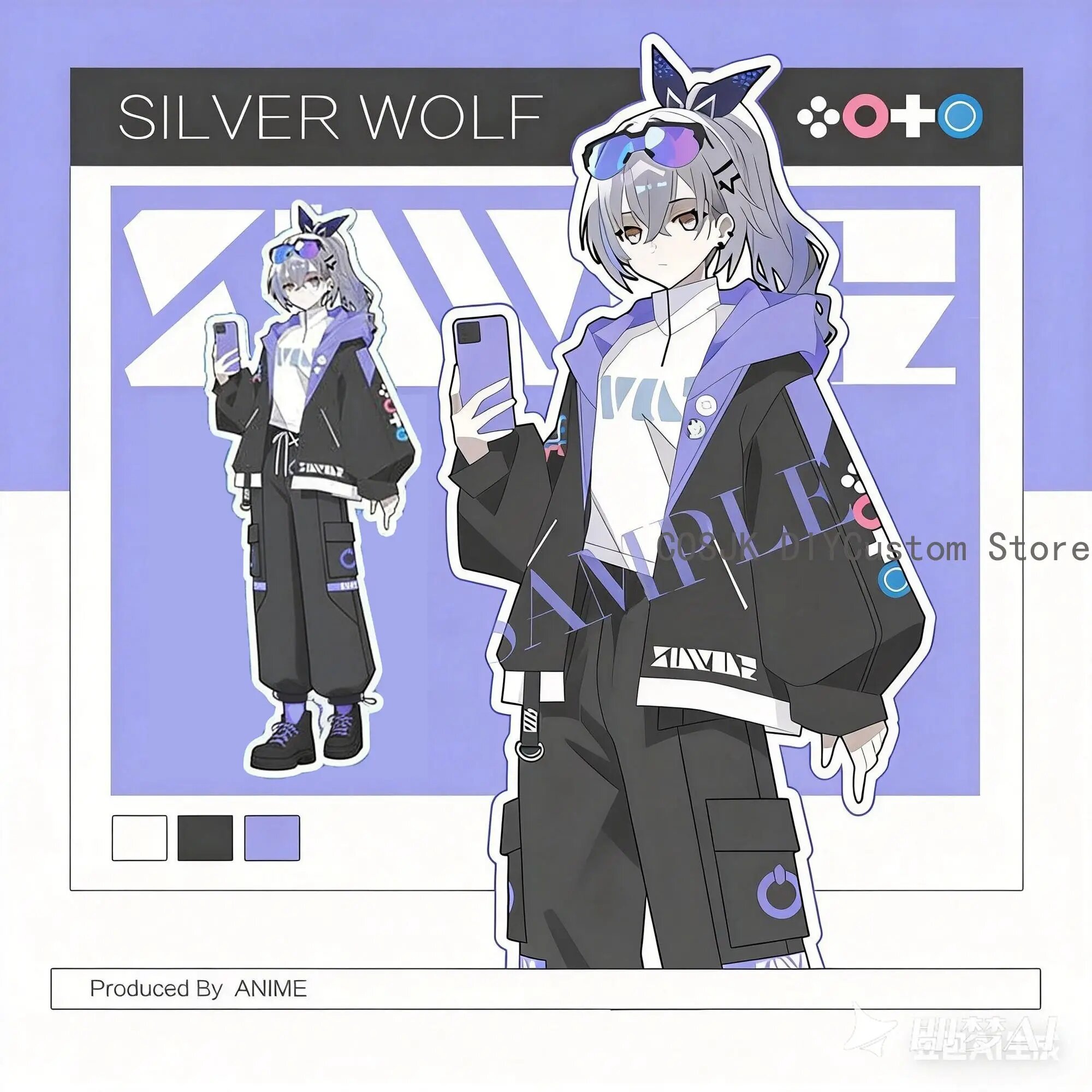 Костюм для косплея Silver Wolf Honkai: Star Rail XL, coat