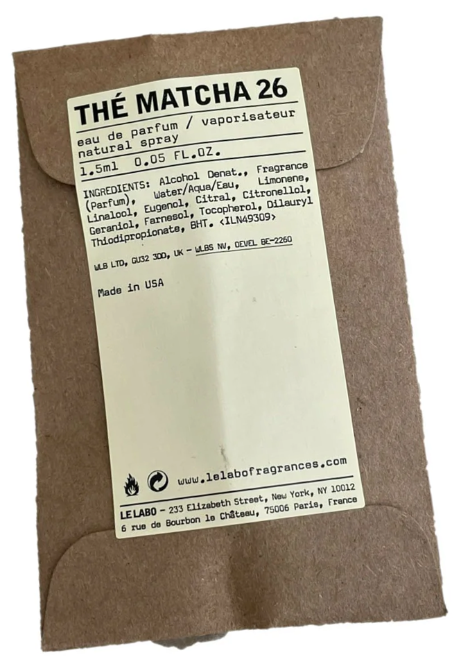 Le Labo The Matcha 26 сэмпл 0.75 мл - парфюмерная вода унисекс / Ле Лабо Матча 26