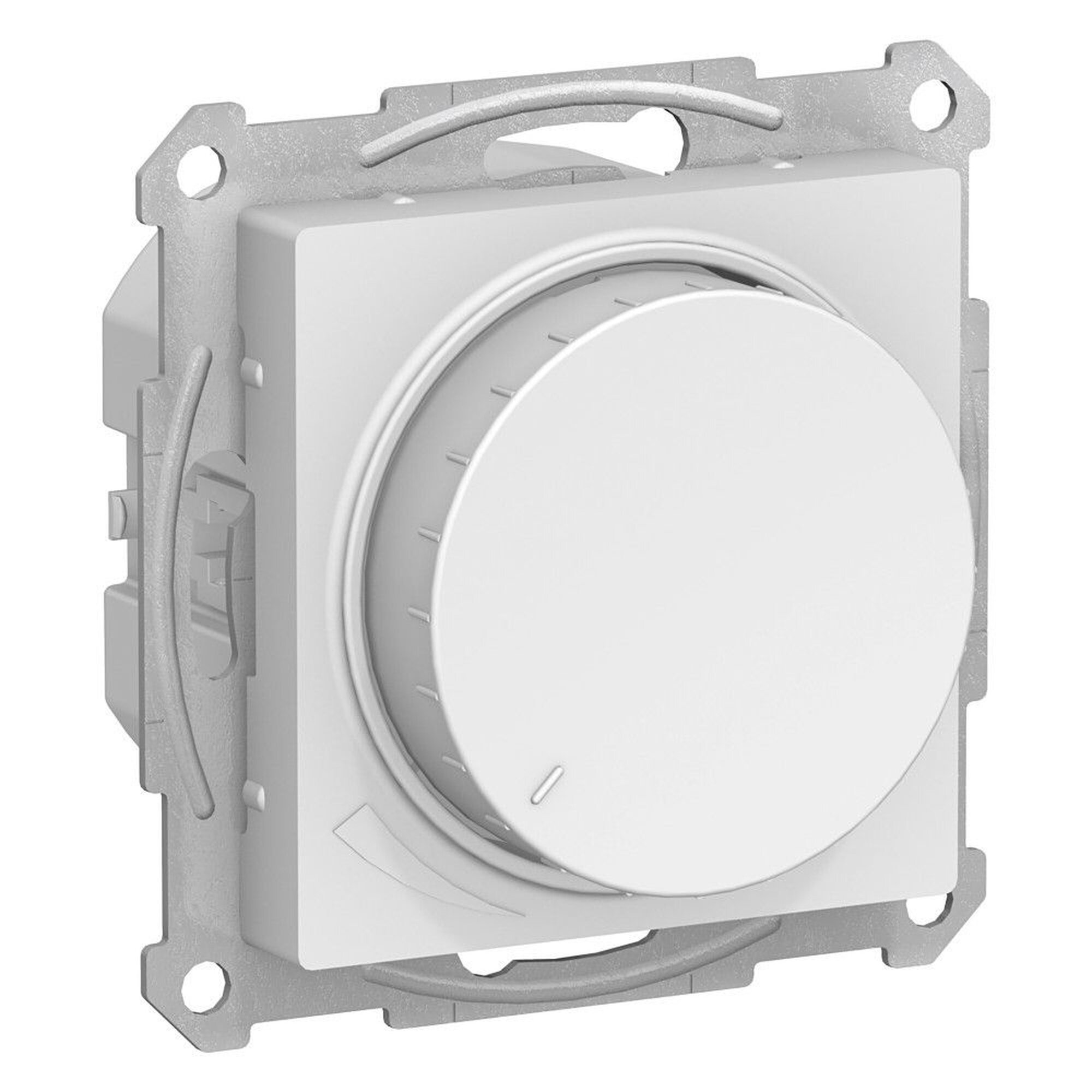 Диммер поворотно-нажимной, LED, RC, 400Вт, механизм, белый AtlasDesign