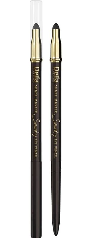 Карандаш для глаз Delia Cosmetics Shape Master с губкой smoky eye, коричневый