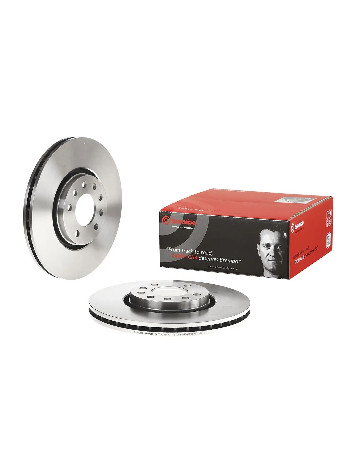 Диск тормозной вентилируемый передний BREMBO (09.9369.10) Prime Standard