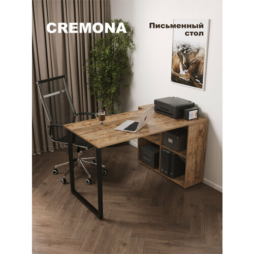 фото Стол письменный угловой компьютерный cremona дуб коми. стол письменный для школьника с ящиками полками. valle-ra