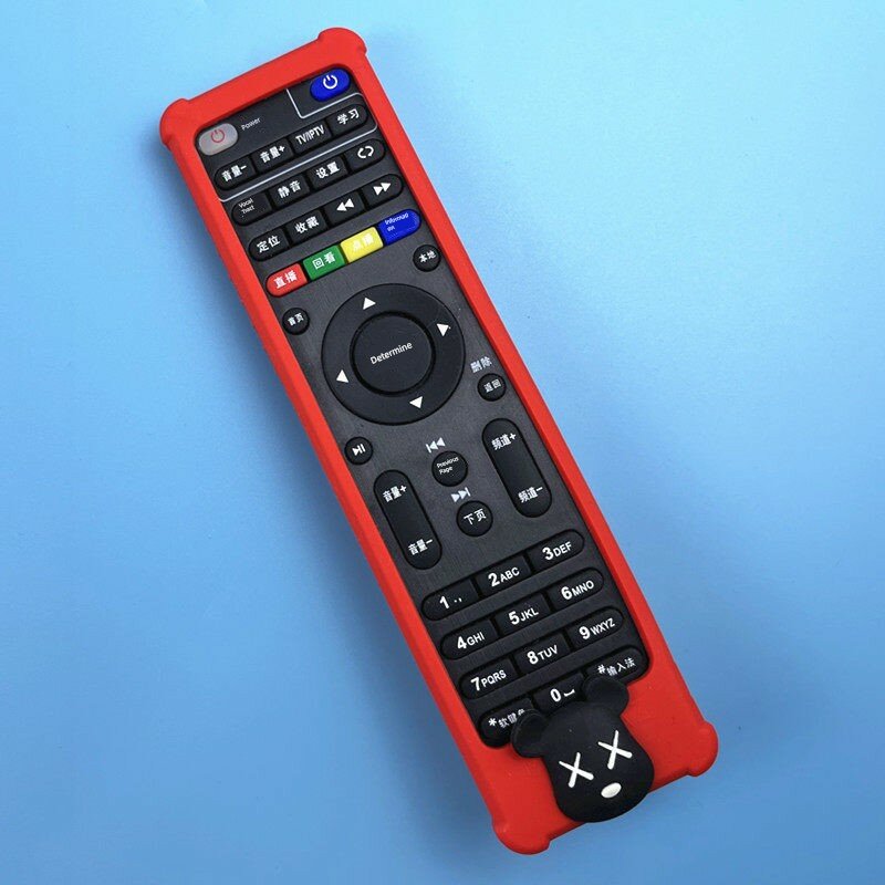 Силиконовый чехол для пульта ДУ IPTV, 17,5x4,5 см, ярко-красный противоударный чехол