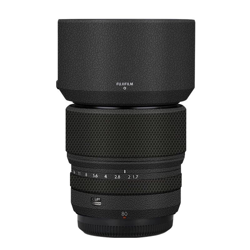 Стикер для объектива Fuji GF80F1.7 из углеродного волокна черного цвета с кожаной текстурой, премиум-защита объектива