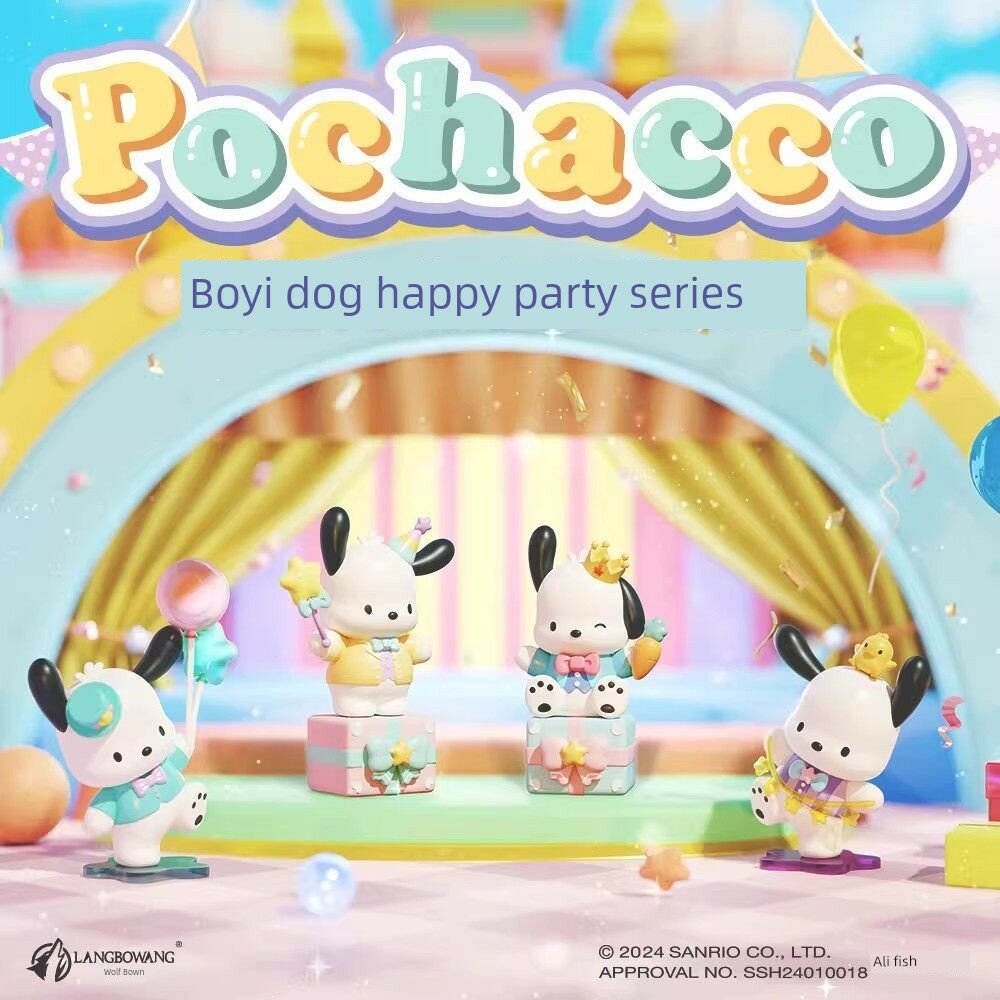 Коллекционная фигурка Sanrio Pochacco Happy Series, набор из 4 шт, игрушка, подарок