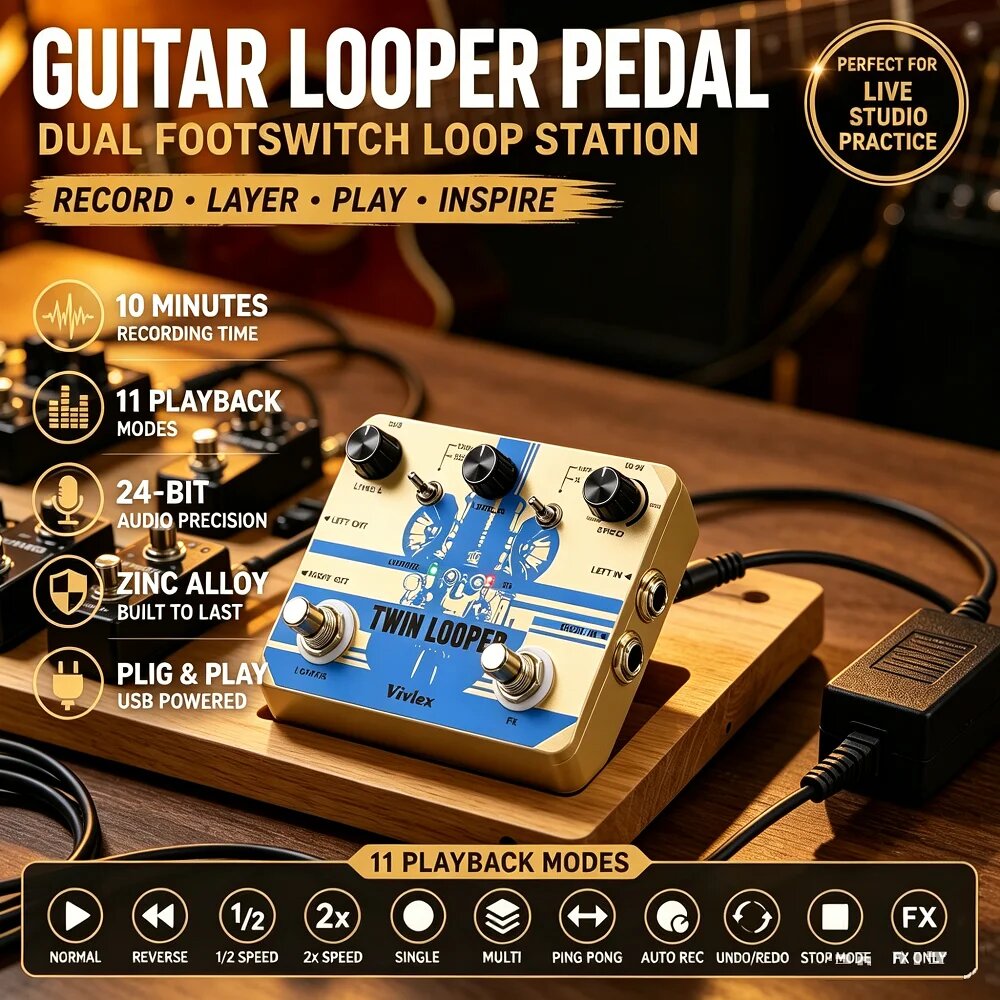 LOWIN Vivlex 10 Minutes Twin Looper педаль эффектов для гитары