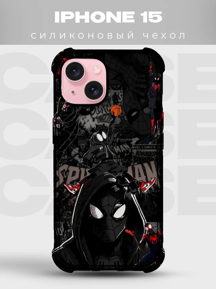 Чехол на iPhone 15 Человек-паук spiderman комикс spider man