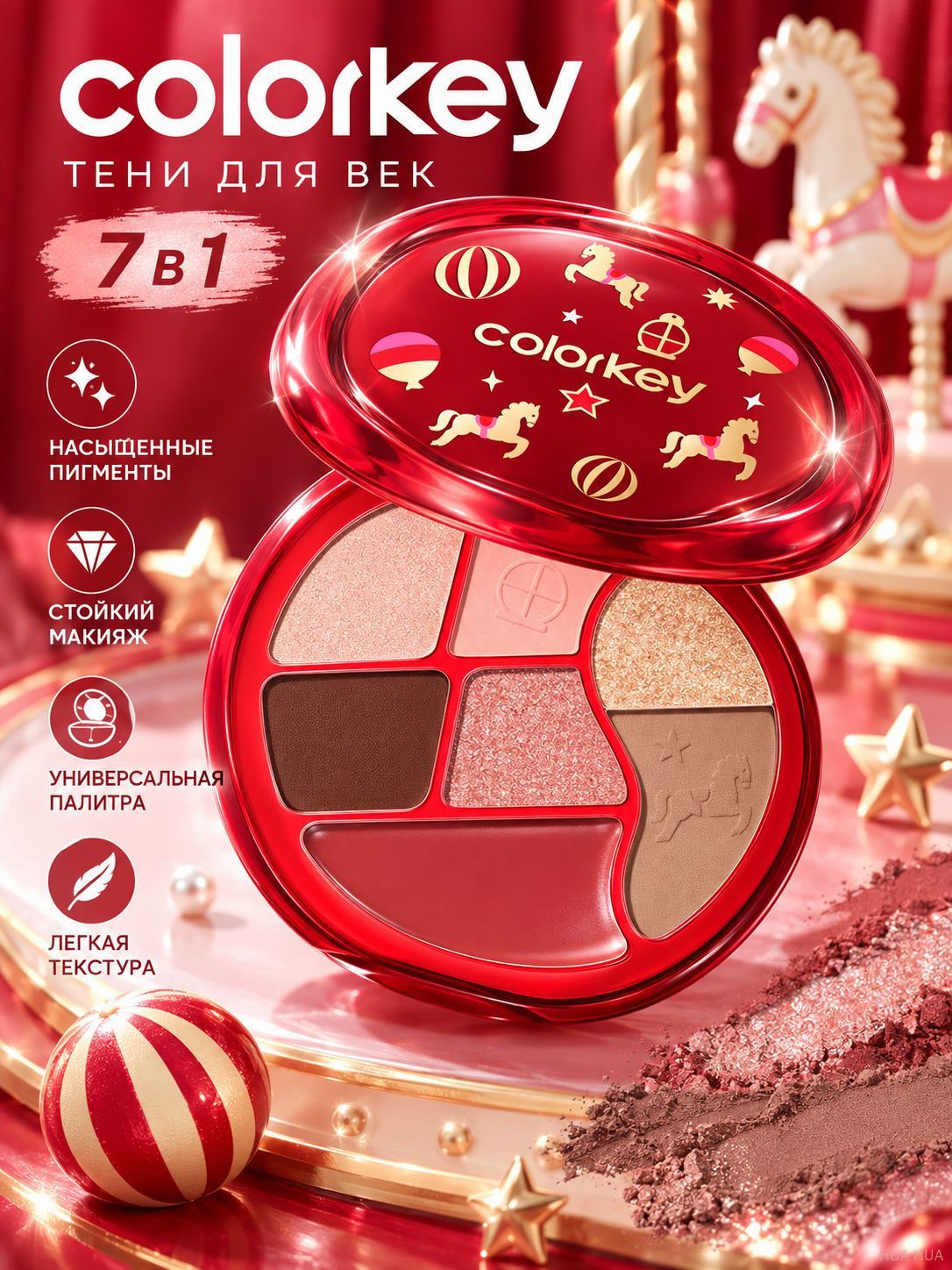 Colorkey тени/тени для век сияющие