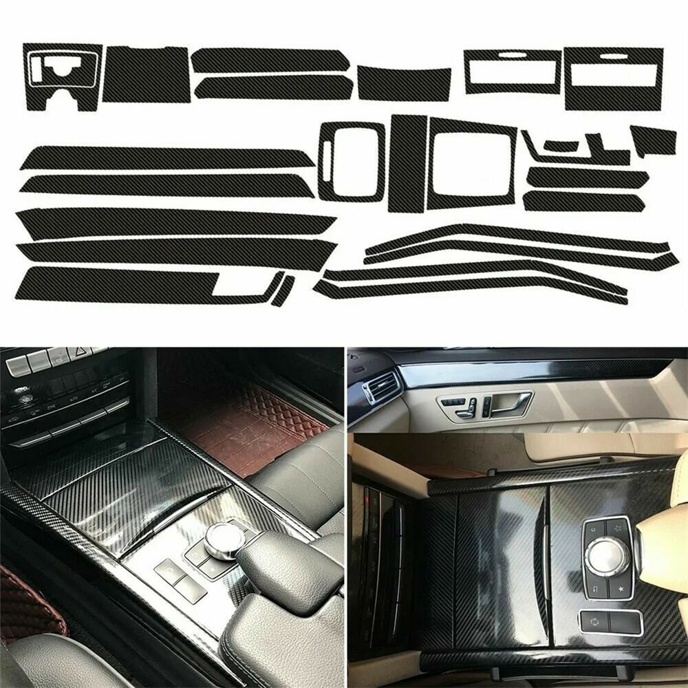 Декоративные накладки из углеродного волокна 5D для интерьера Mercedes-Benz E-класса W212 (сделай сам)