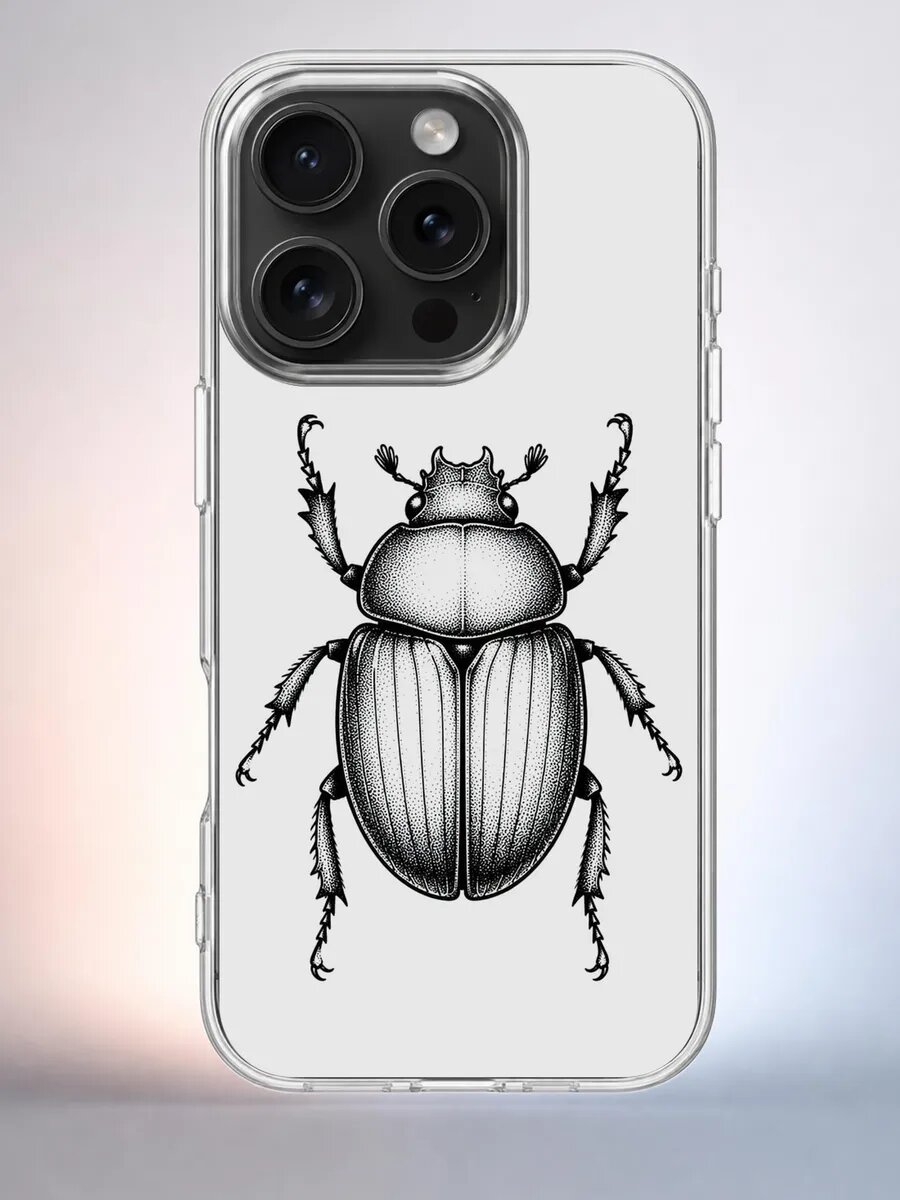Чехол iPhone 15 Pro жук скарабей силиконовый