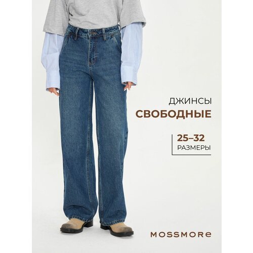 фото Джинсы широкие mossmore, размер 28, blue&green