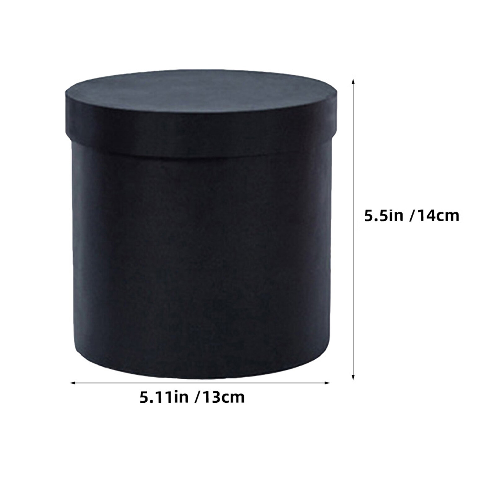 Коробка Для Цветов В Formе Круга 2 Штуки Чёрного Цвета Размер 14X14X13Cм