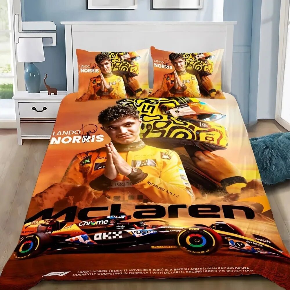 Комплект постельного белья Lando Norris, трикотажное полотно, полиэстер/хлопок 140x210cm, F