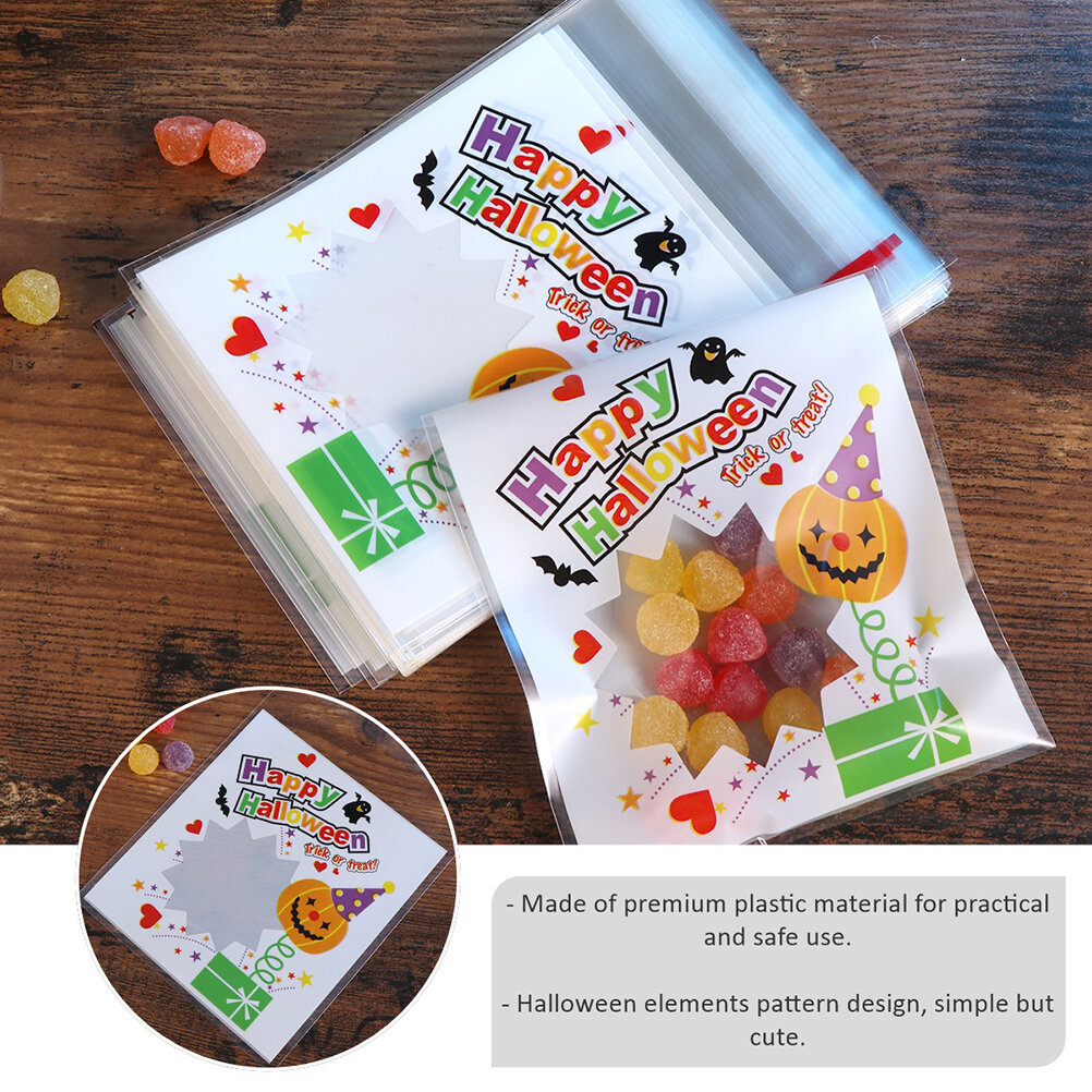 200 Штук Halloween Cookie Bag Для Праздничной Упаковки Конфет И Подарков 13x10 Cm