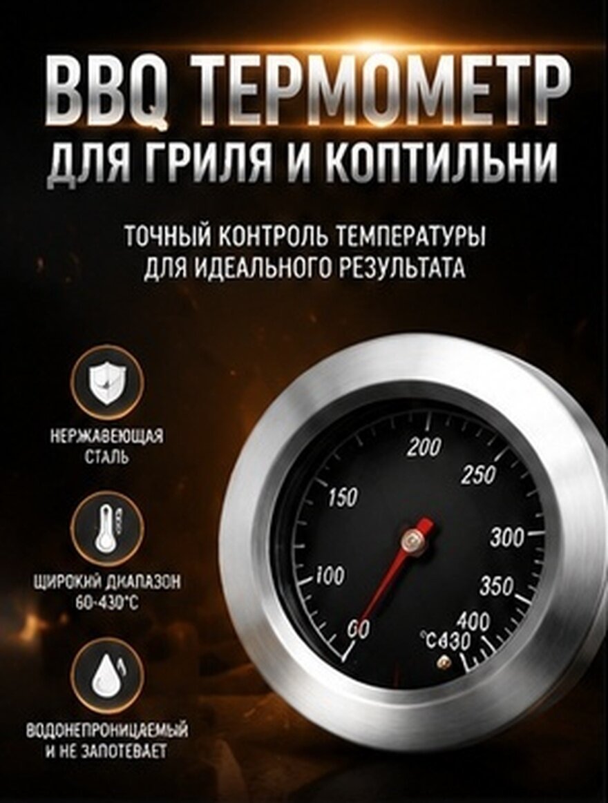 Термометр Для Гриля iplusmile С Температурным Диапазоном От 60 До 430℃ Цвет Silver