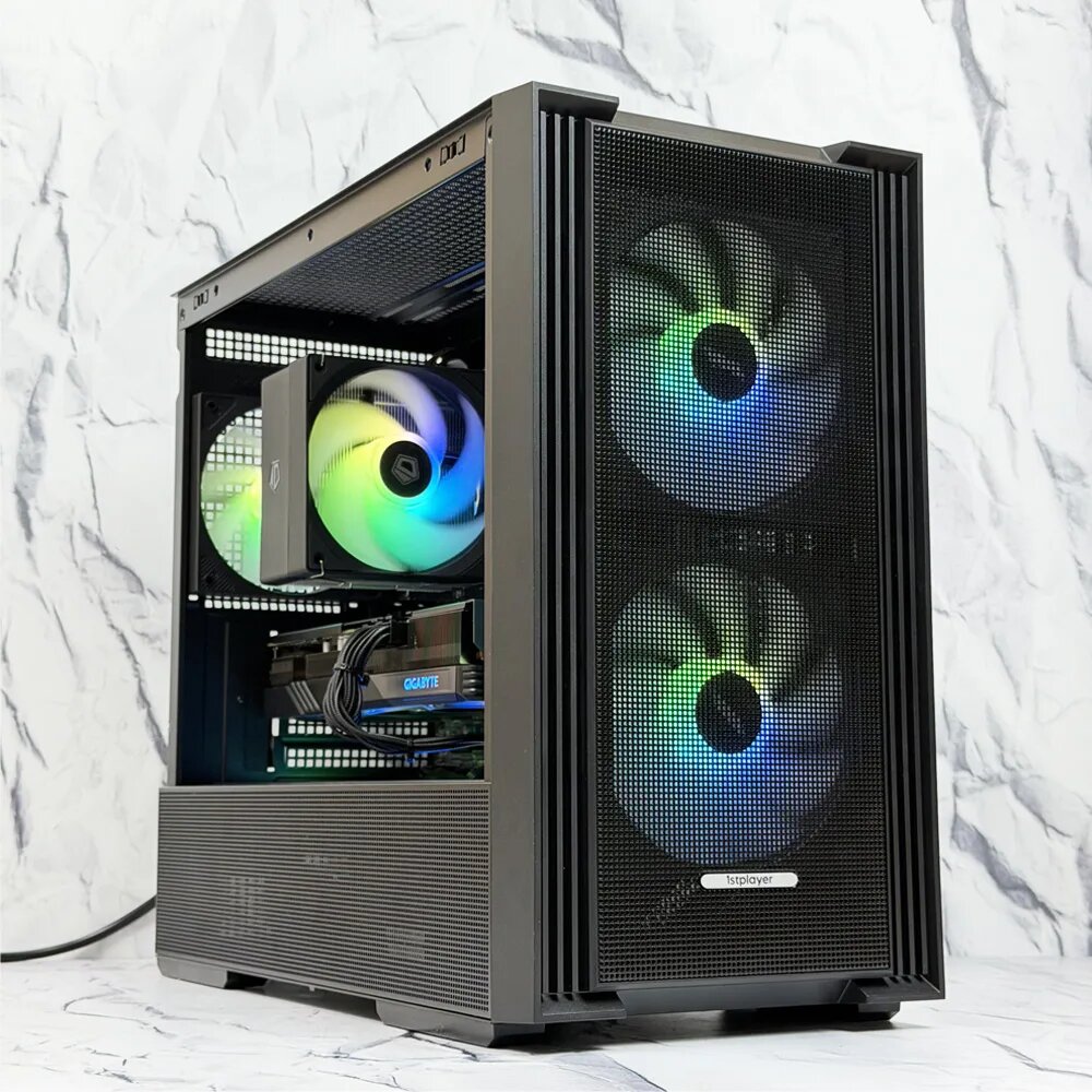 Игровой компьютер Ryzen 7 5700X / B550M / DDR4 32GB / SSD M.2 1TB / RX9060XT / 750W / 1STPLAYER AU6