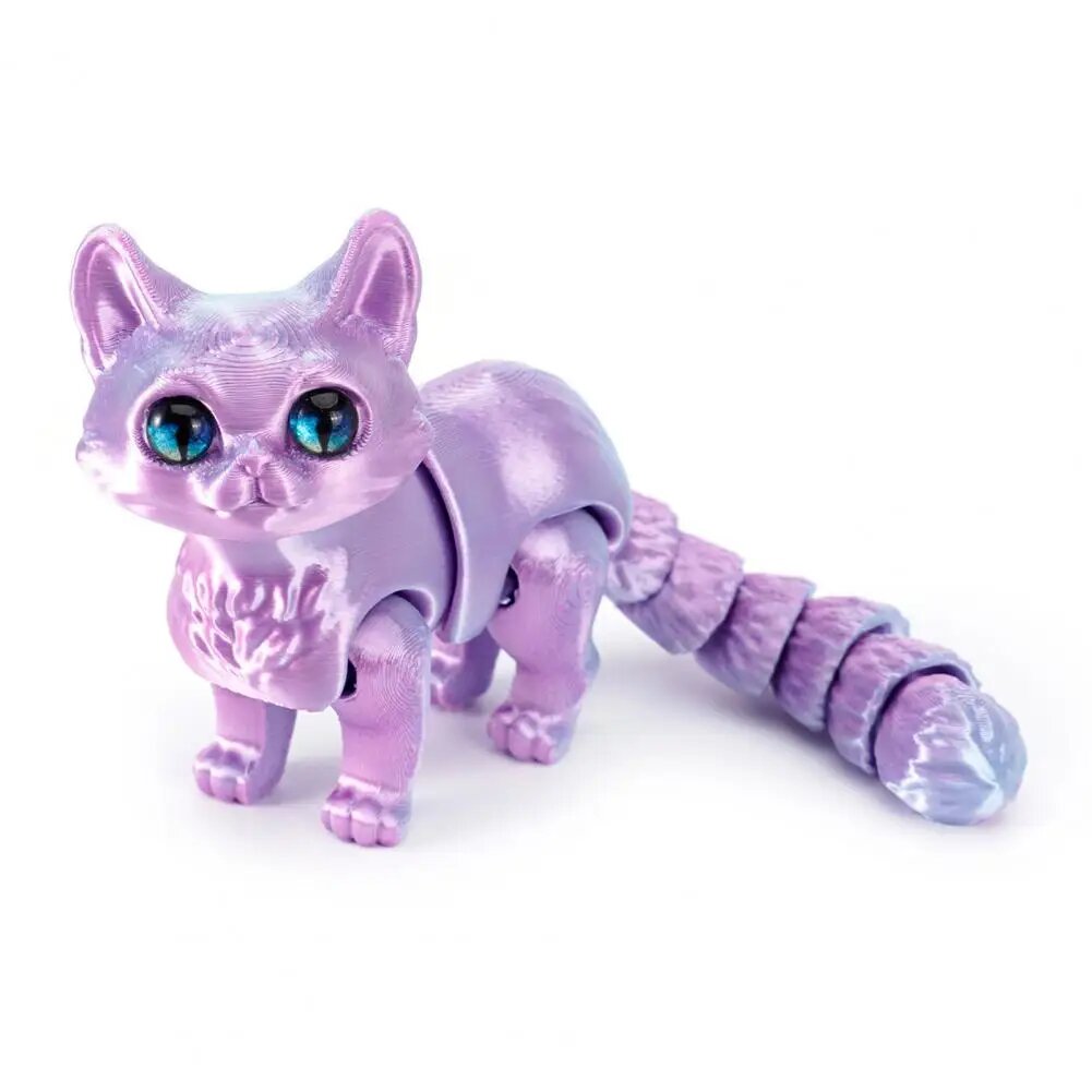 3D-фигурка кота из резины Сиреневый, Light Purple