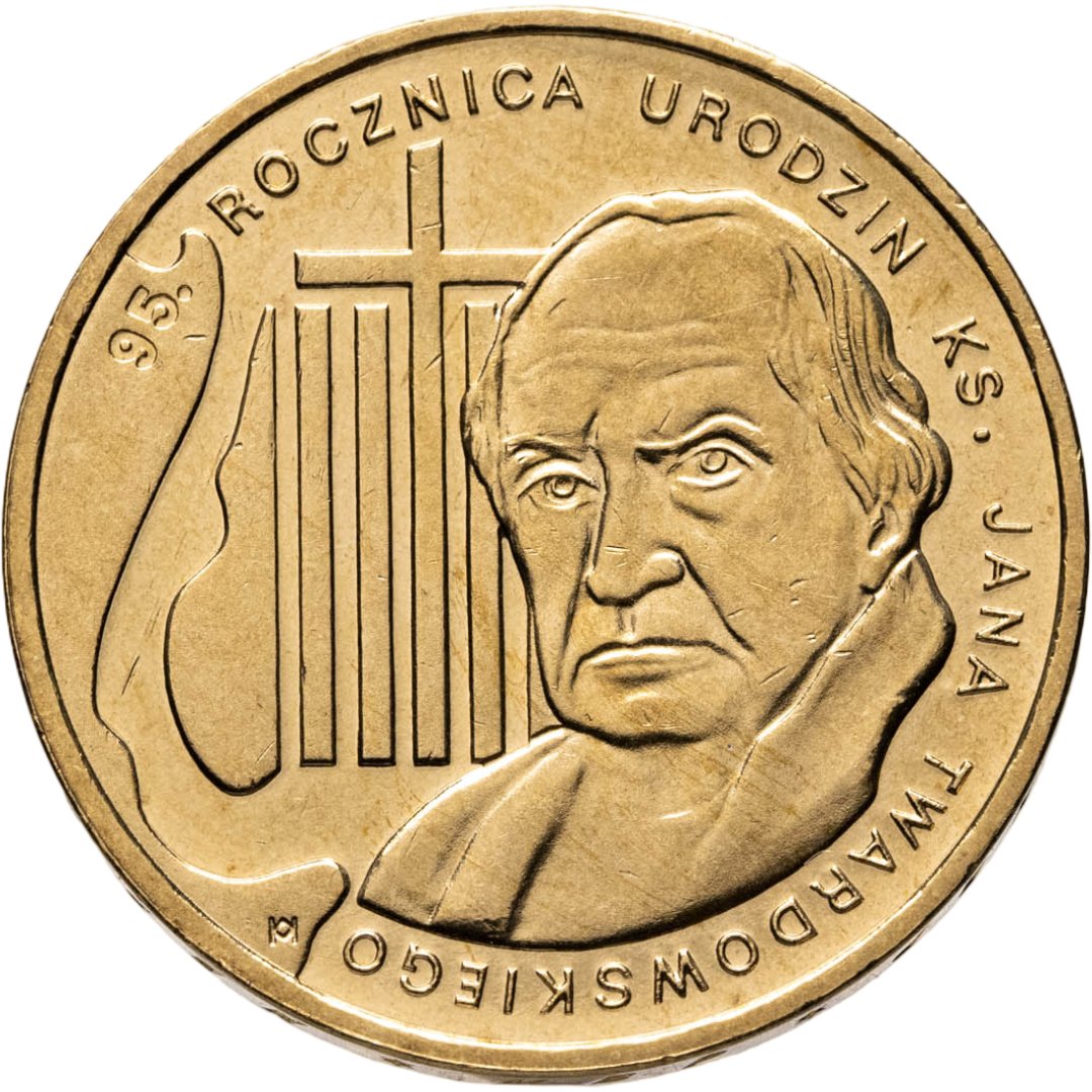 Польша 2 злотых 2010 "95 лет со дня рождения Яна Якуба Твардовского", Латунь, в сохранности UNC