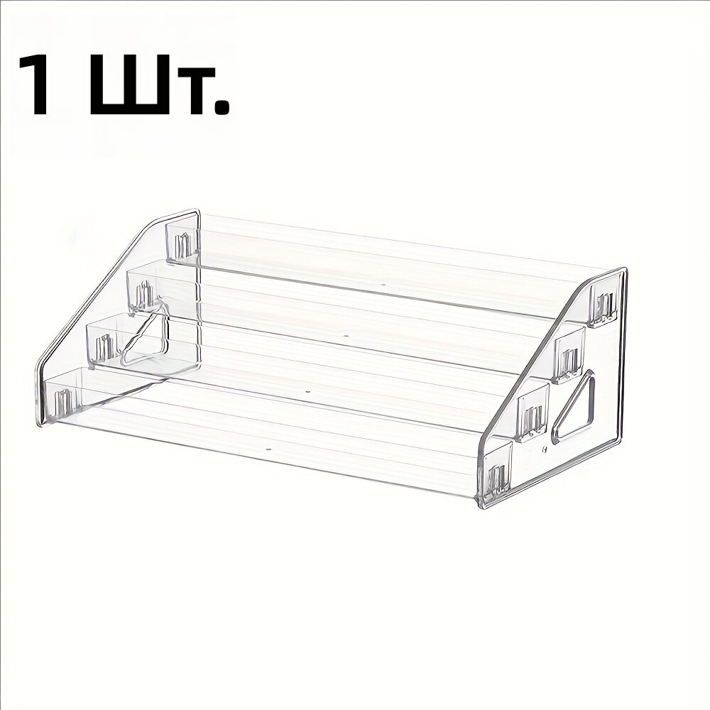Подставка-органайзер на 4 яруса, белая, из пластика, для косметики и лаков для ногтей