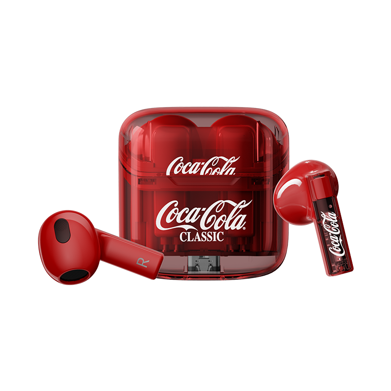 Coca-Cola T01 Полуушиные беспроводные наушники с шумоподавлением для игр и звонков, долгий срок службы батареи,