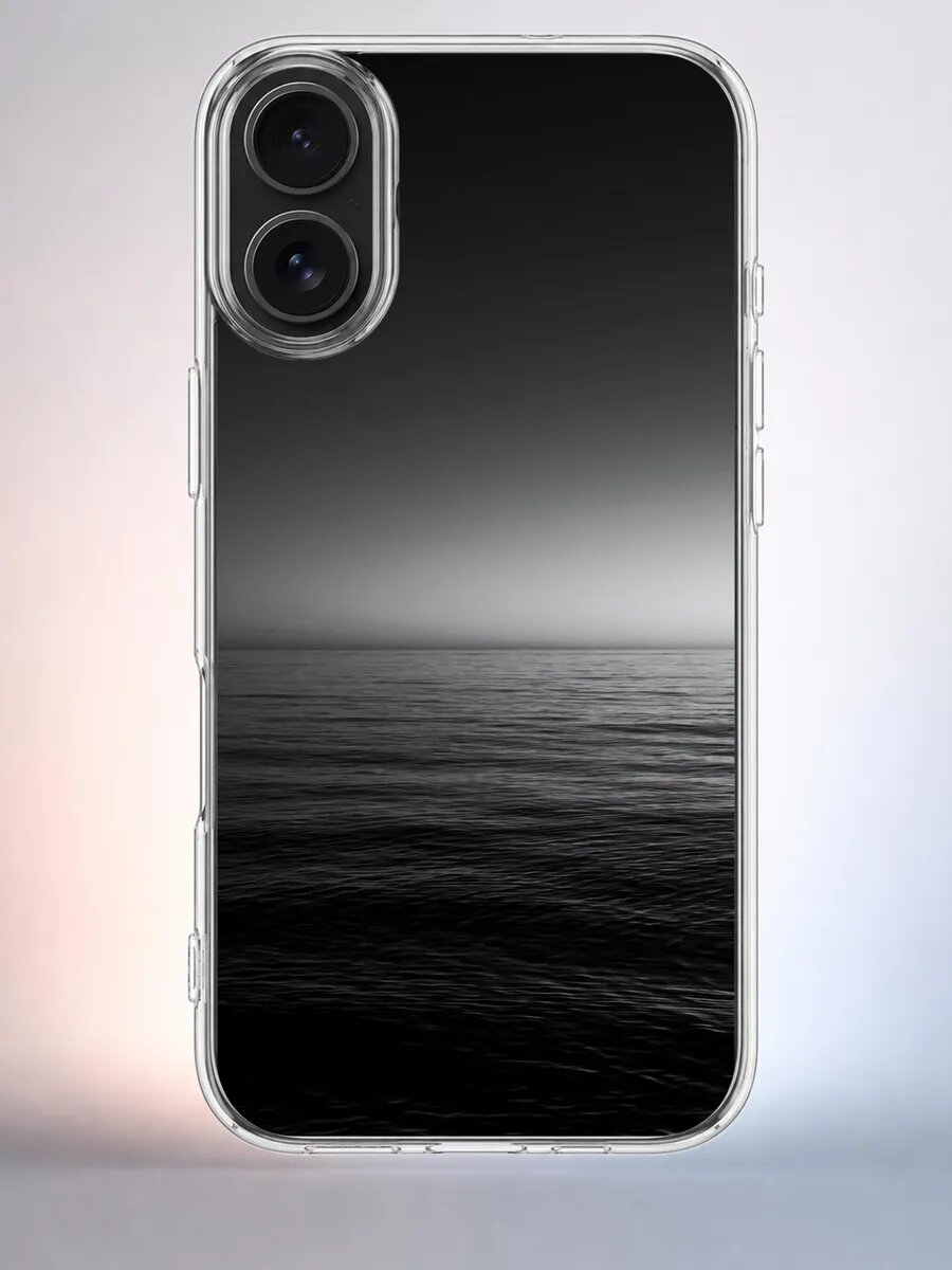 Чехол iPhone 16 море минимализм силиконовый