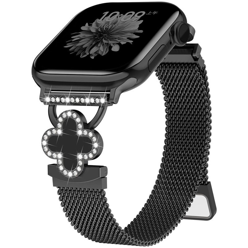 Тонкий миланский ремешок для Apple Watch серии SE 3/2 1 10 9 8 7 6 5 4 3 iWatch 38мм 40мм 41мм 42мм, металл, Apple Watch 42 мм, Apple Watch 38 мм, Apple Watch 41 мм, Apple Watch 40 мм,14, black,1,
